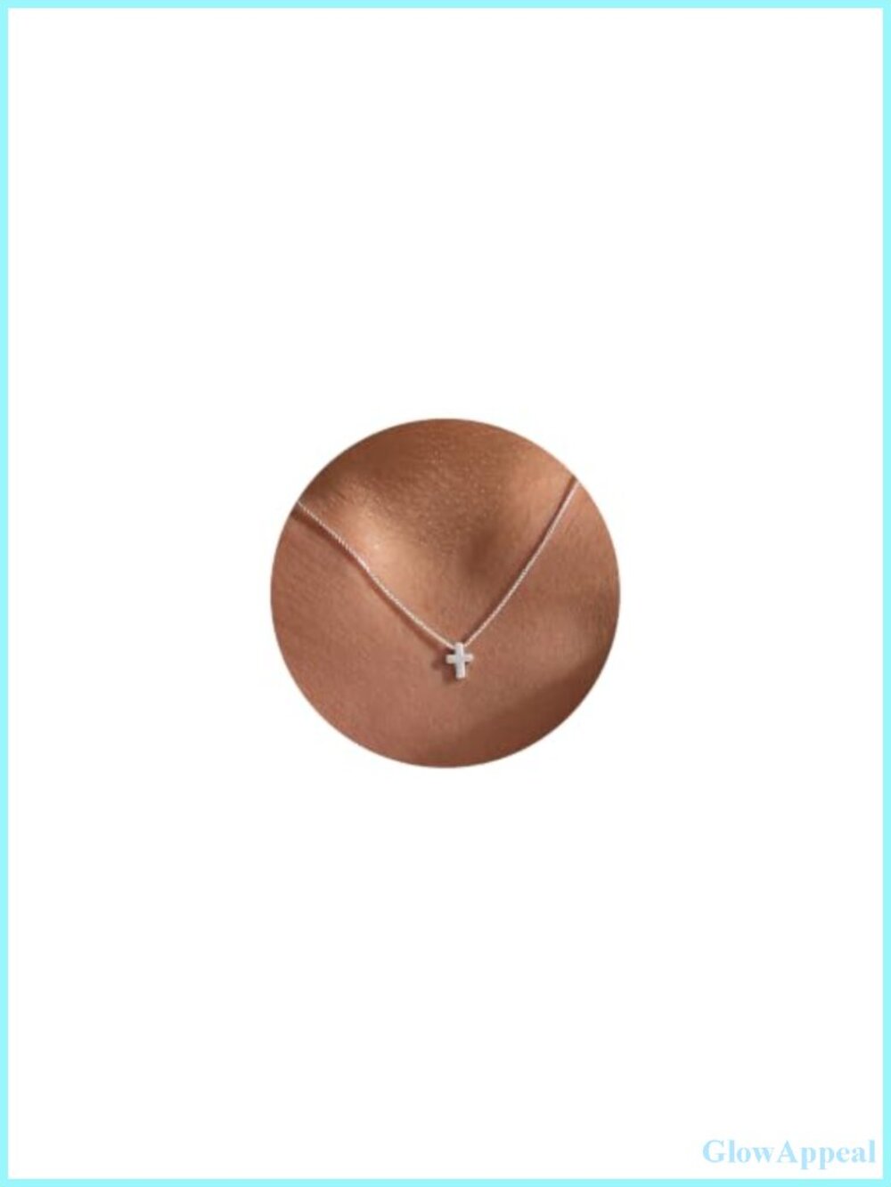 S925 Sterling Silver Mini Cross Necklace for Women - Box Chain Tiny Cross